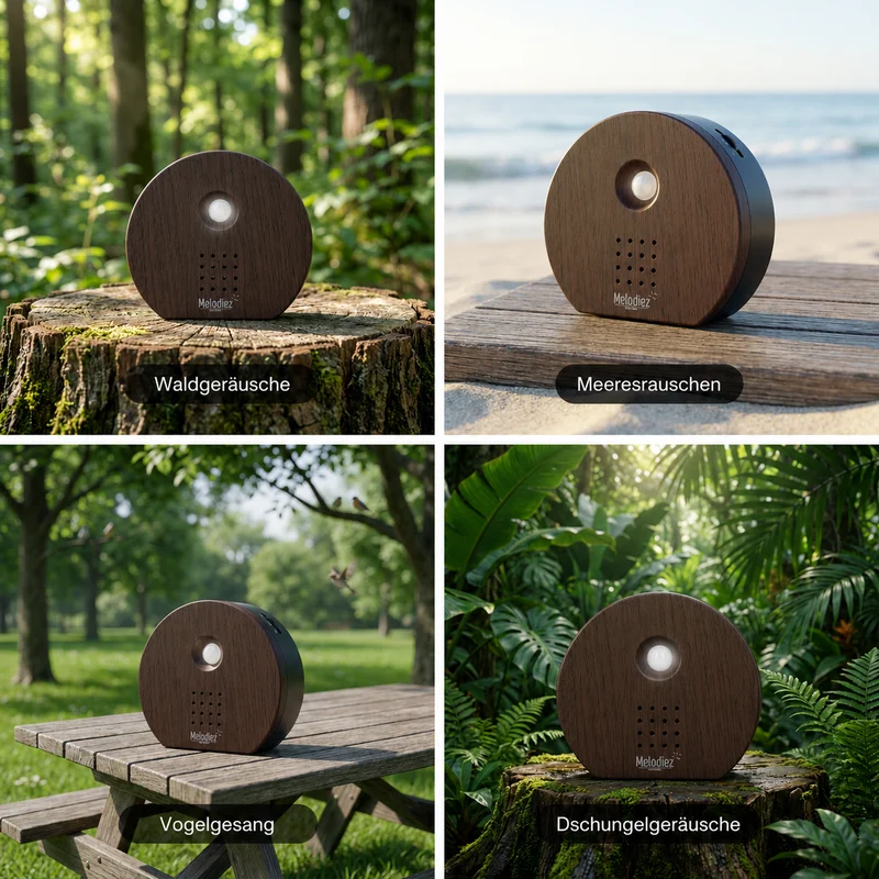 Melodiez Nature Box Ebenholz: Verfügbare Naturgeräusche