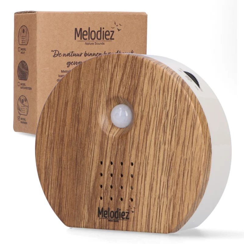 Melodiez Nature Box Dunkles Holz: Produkt mit Verpackung
