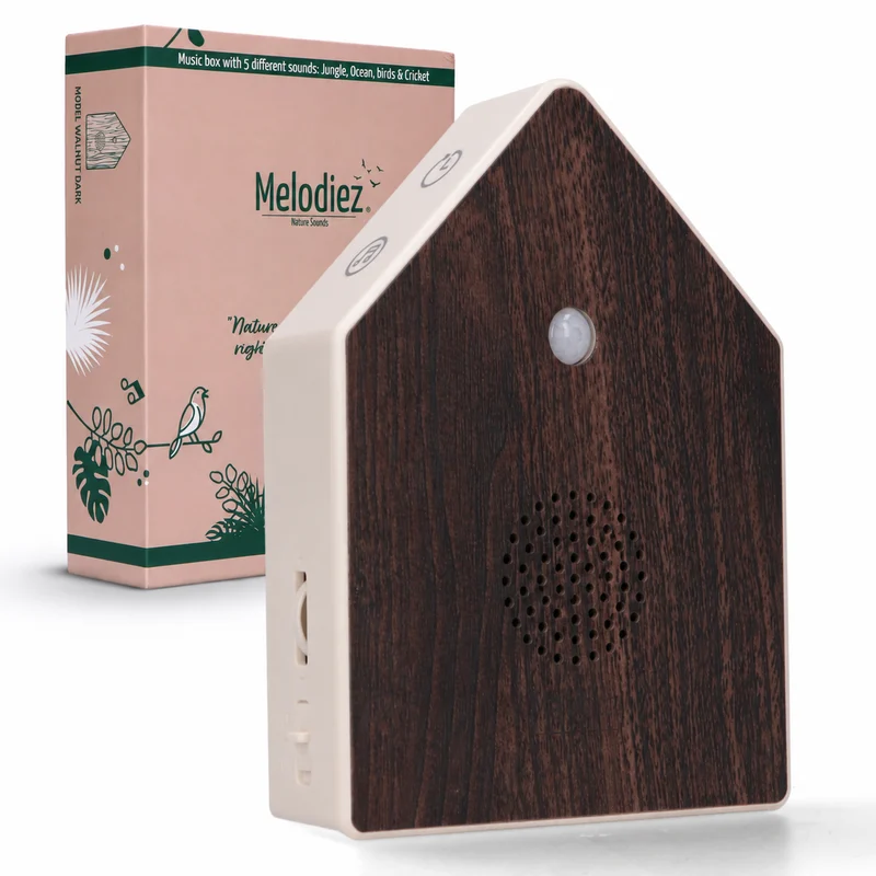 Melodiez Nature Box Dark Walnut: Produkt mit Verpackung